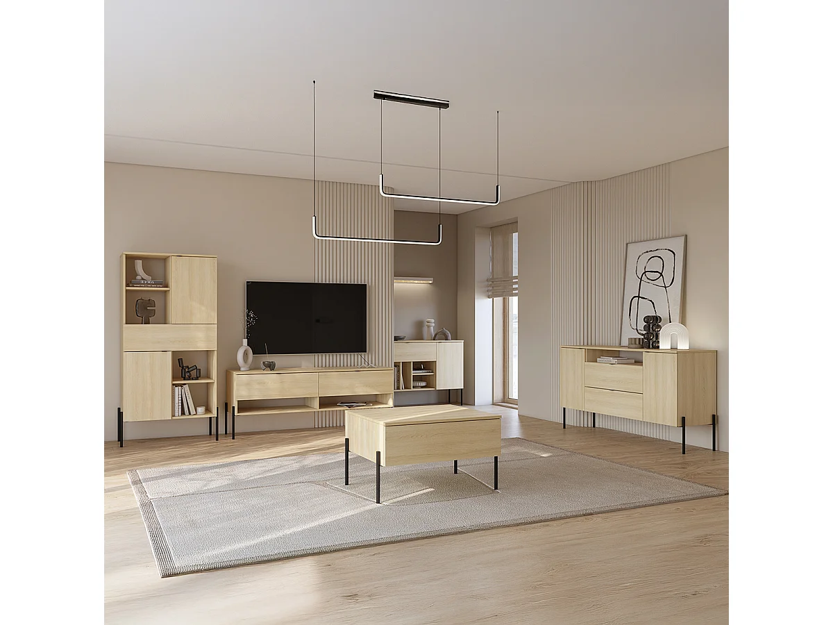 Móvel TV 2 gavetas Lucilla madeira 140cm