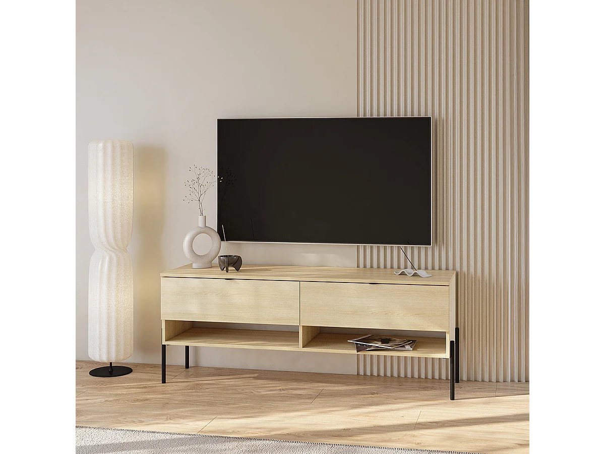 TV-bänk med 2 lådor 140 cm Lucilla Wood