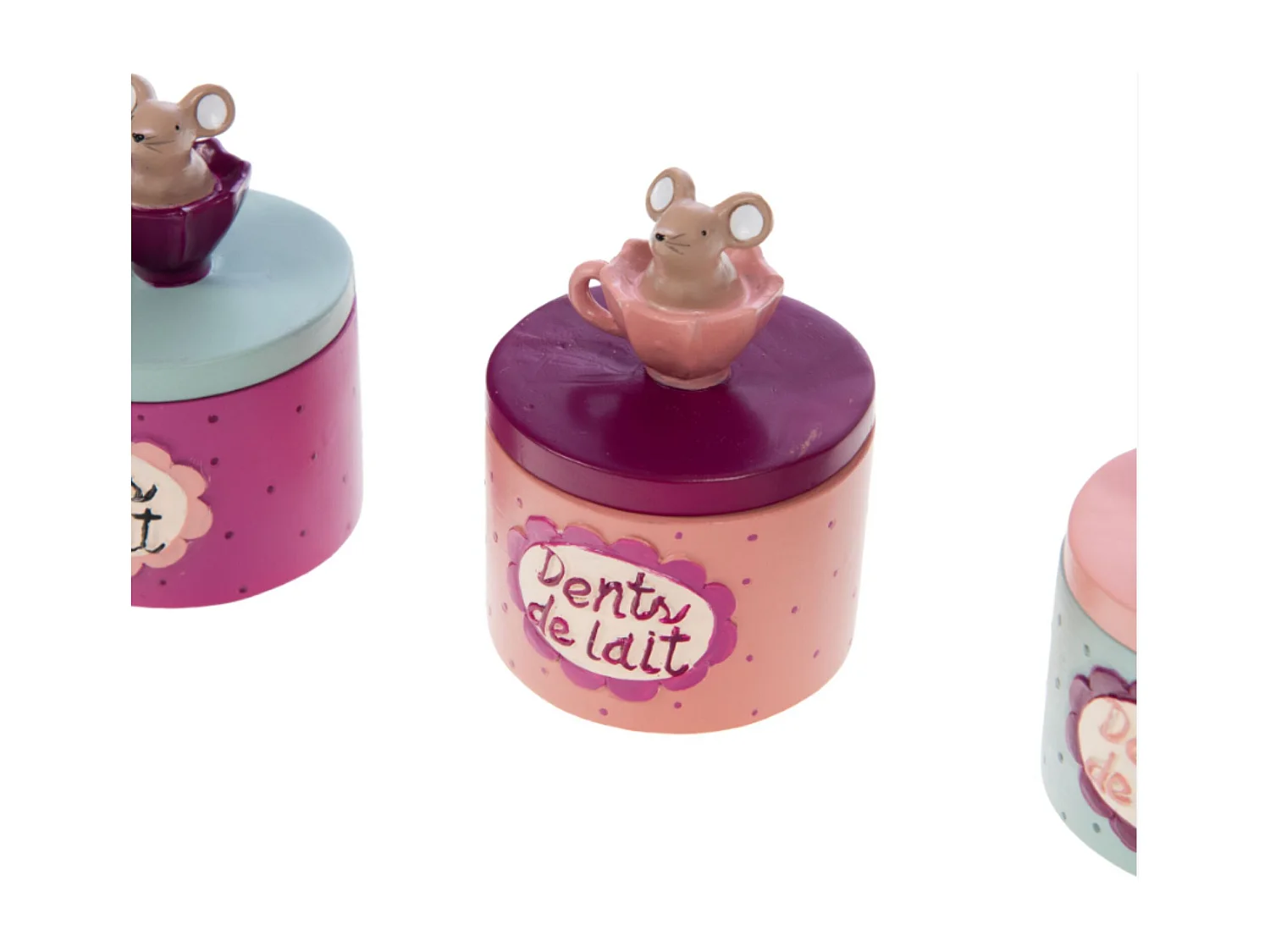 Caixa dentes de leite pack 3 rosa tamanho 7x5x5 cm