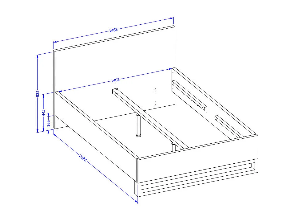 Letto con contenitore con base Eden marrone 140x200