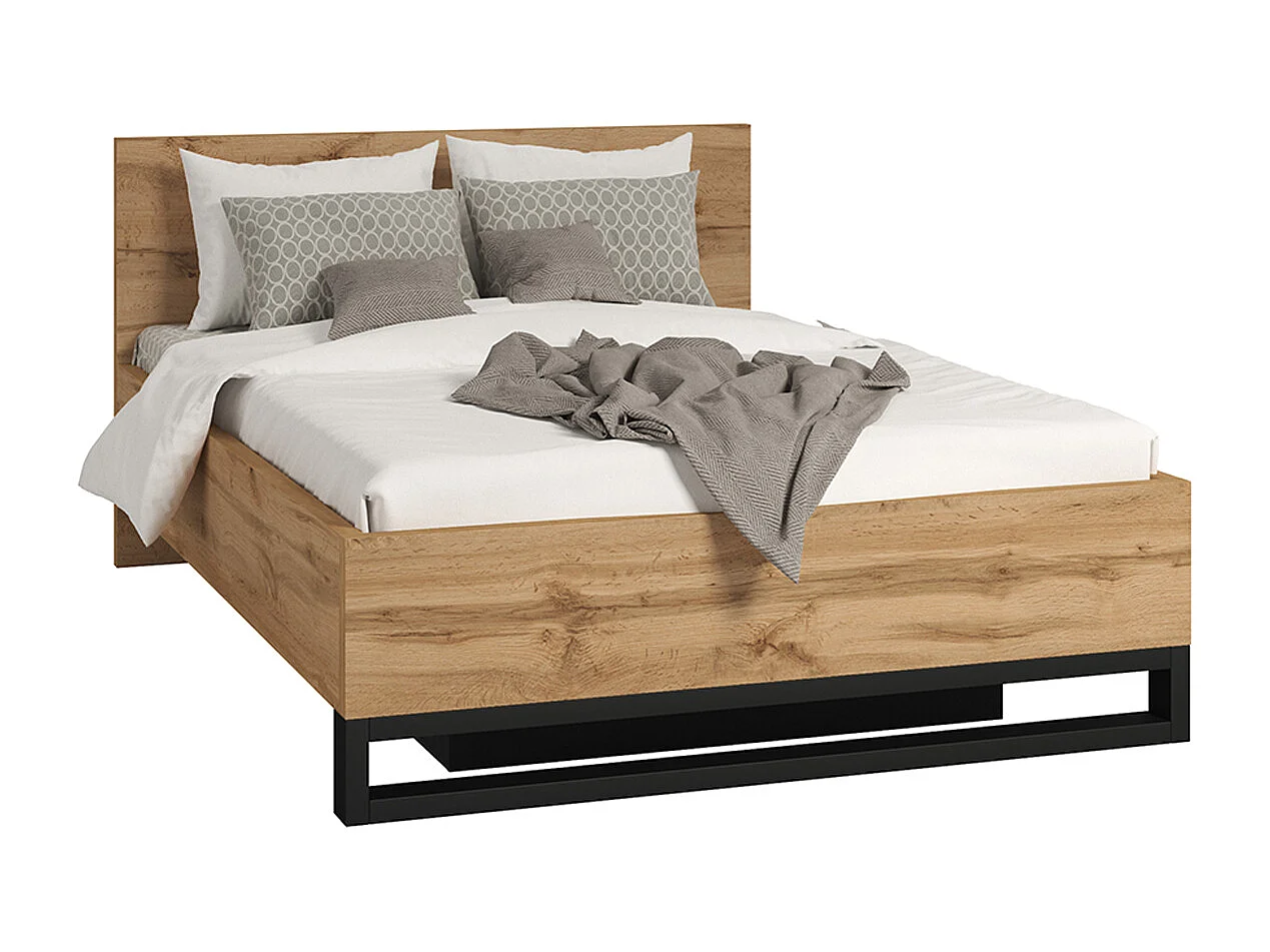 Eden Wood and Black box bed 140x200 including slat base