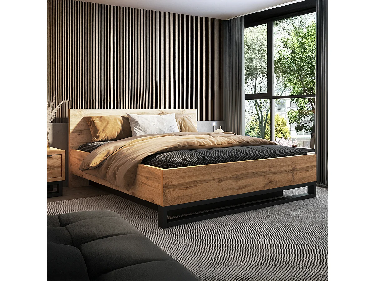 Letto con contenitore con base Eden marrone 180x200