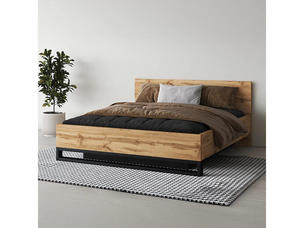 Letto con contenitore con base Eden marrone 180x200