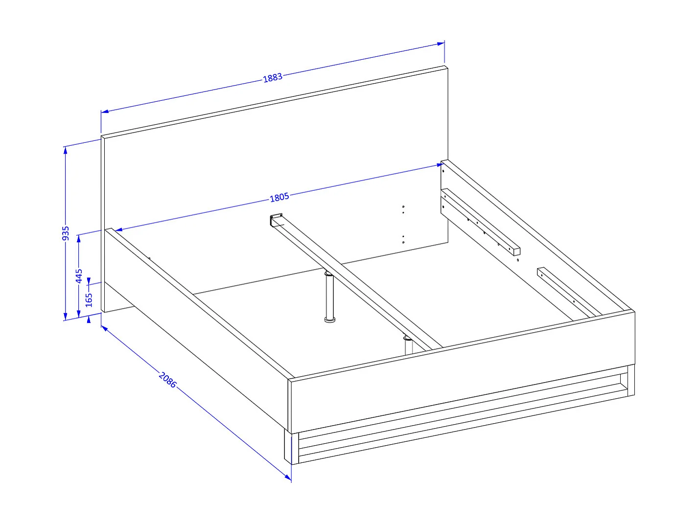 Eden Wood and Black box bed 180x200 including box spring