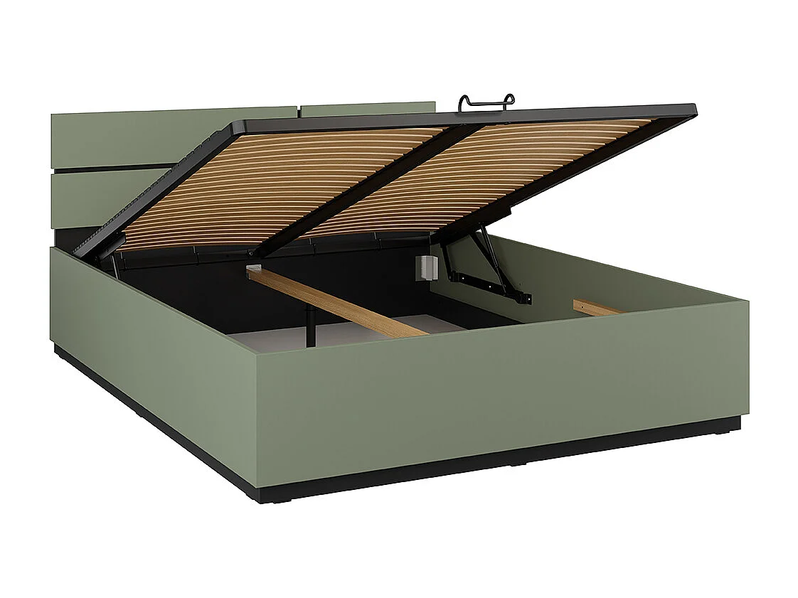 Lit coffre 160x200 sommier inclus Lilia Vert