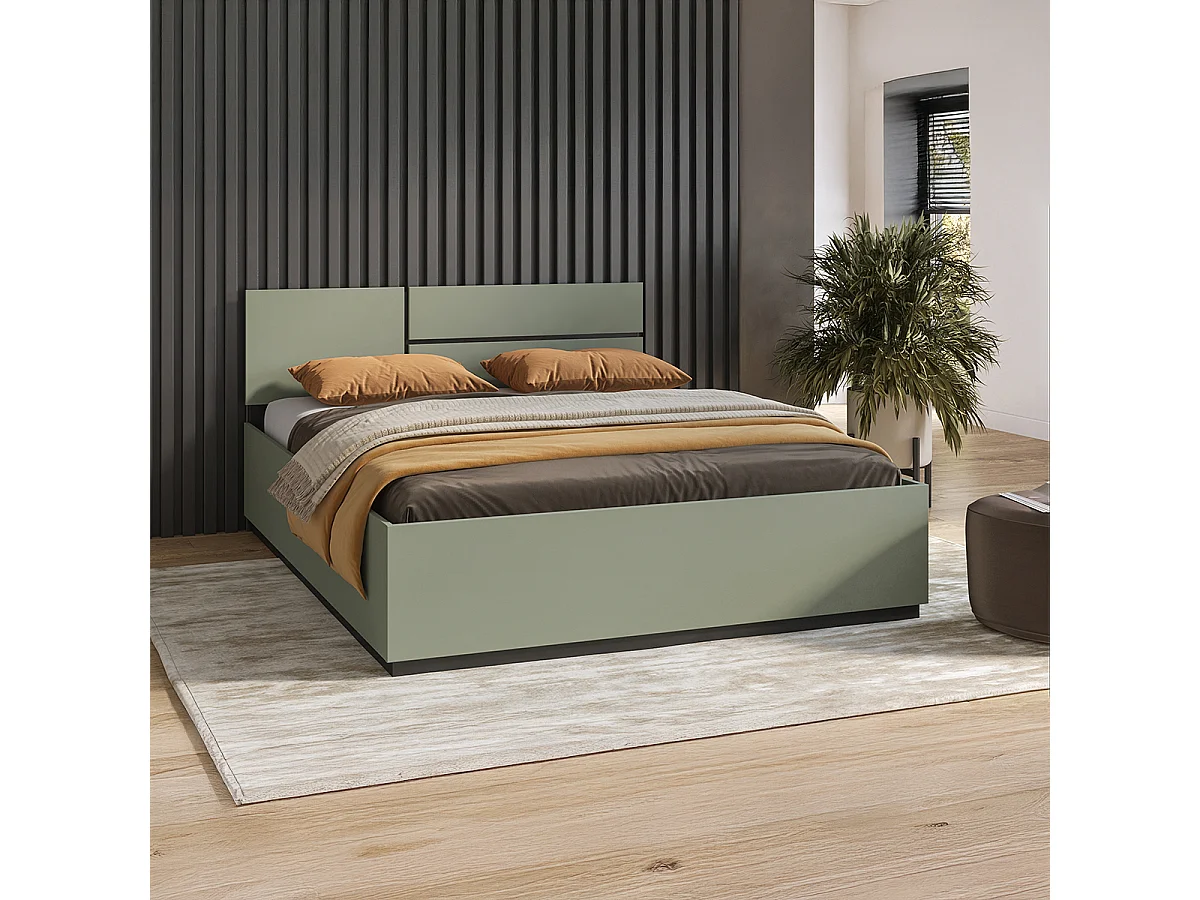 Brystseng 160x200 inklusive lamelbund Lilia Green