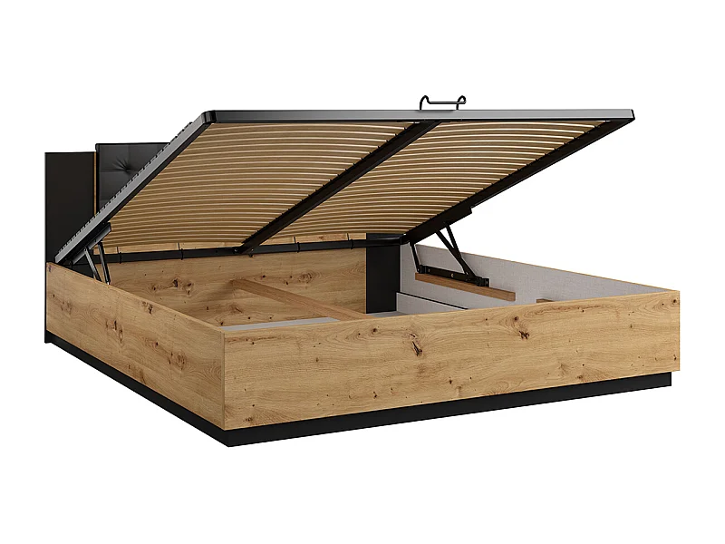 Alec Wood en Zwart 180x200 bedstee inclusief lattenbodem