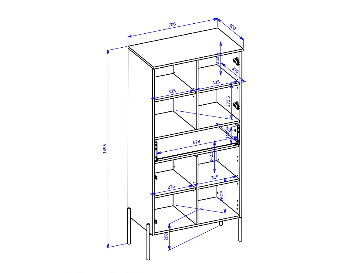 Lucilla Wood 2-door 1-drawer china cabinet