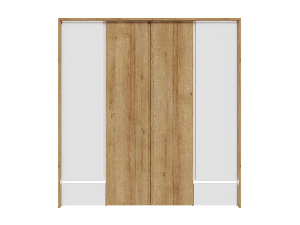 Armoire dressing 204 cm décor bois chêne et blanc avec LED – ILLYA