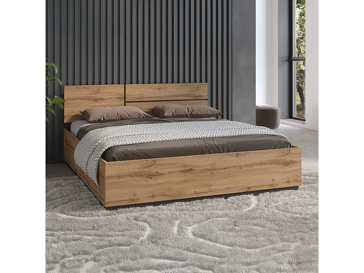 Letto con contenitore con base Lilia marrone 180x200