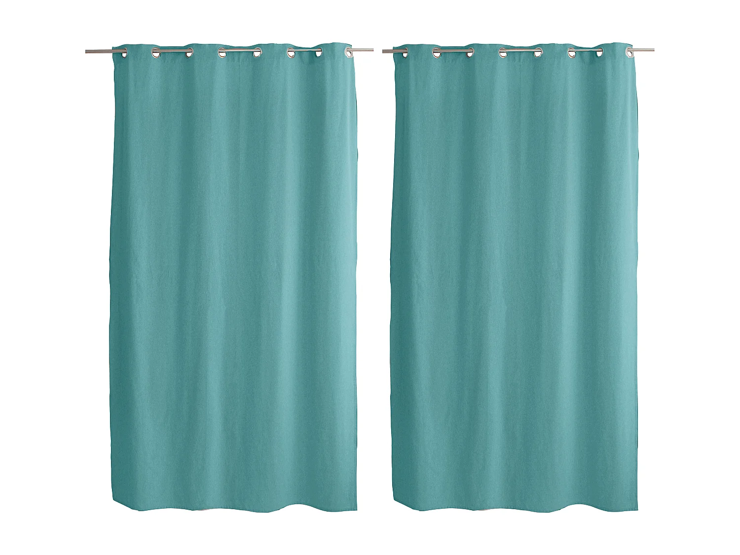 2 decoratieve gordijnen met oogjes, 140x240cm, ijsblauw, katoenen kamer, CAMBRIA collectie