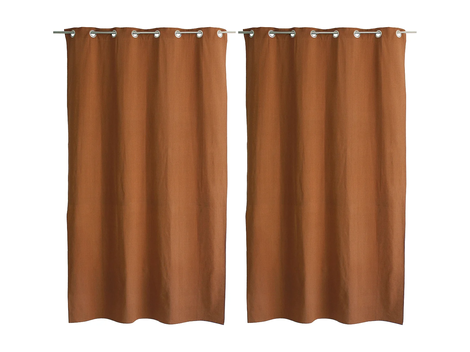 2 decoratieve gordijnen met oogjes, 140x240 cm, Kameel, Katoenkamer, CAMBRIA Collectie