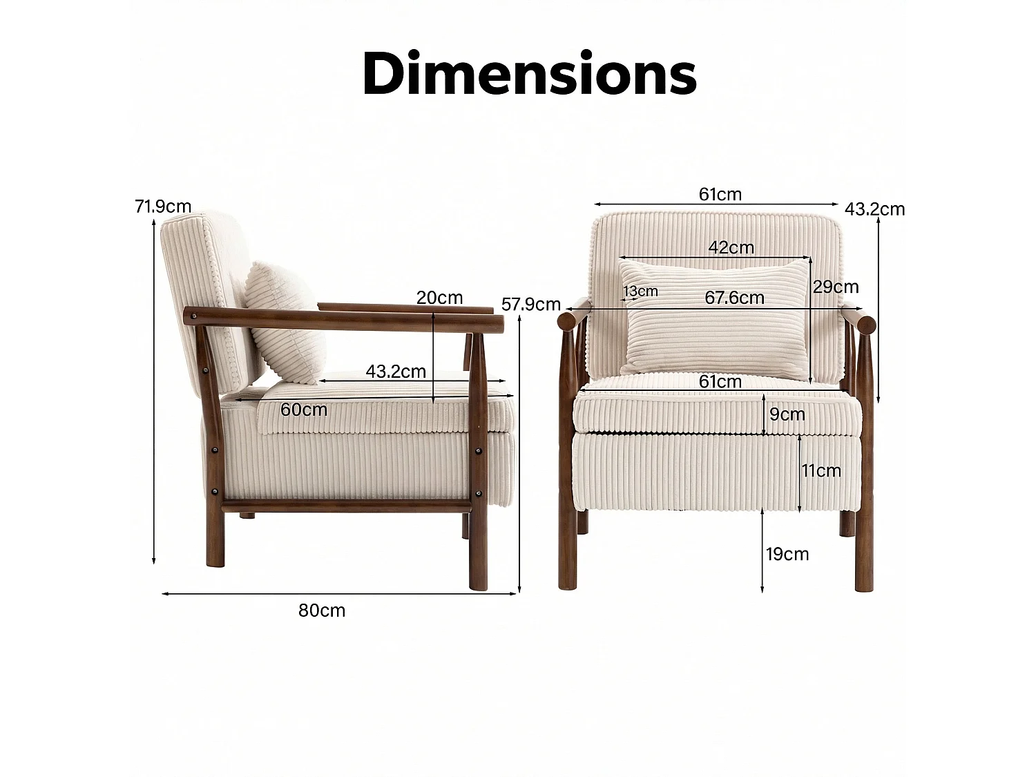 Fauteuil blanc de style médiéval en bois avec espace de rangement, convenant aux chambres et aux vérandas
