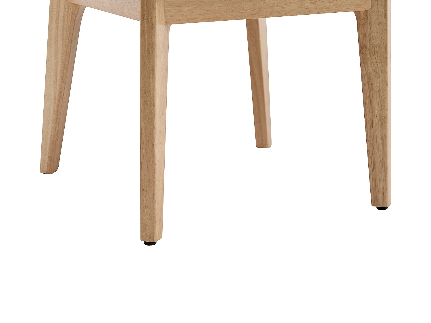 Lot de 2 chaises en tissu bouclette et bois d'hévéa - Crème - GABIEL