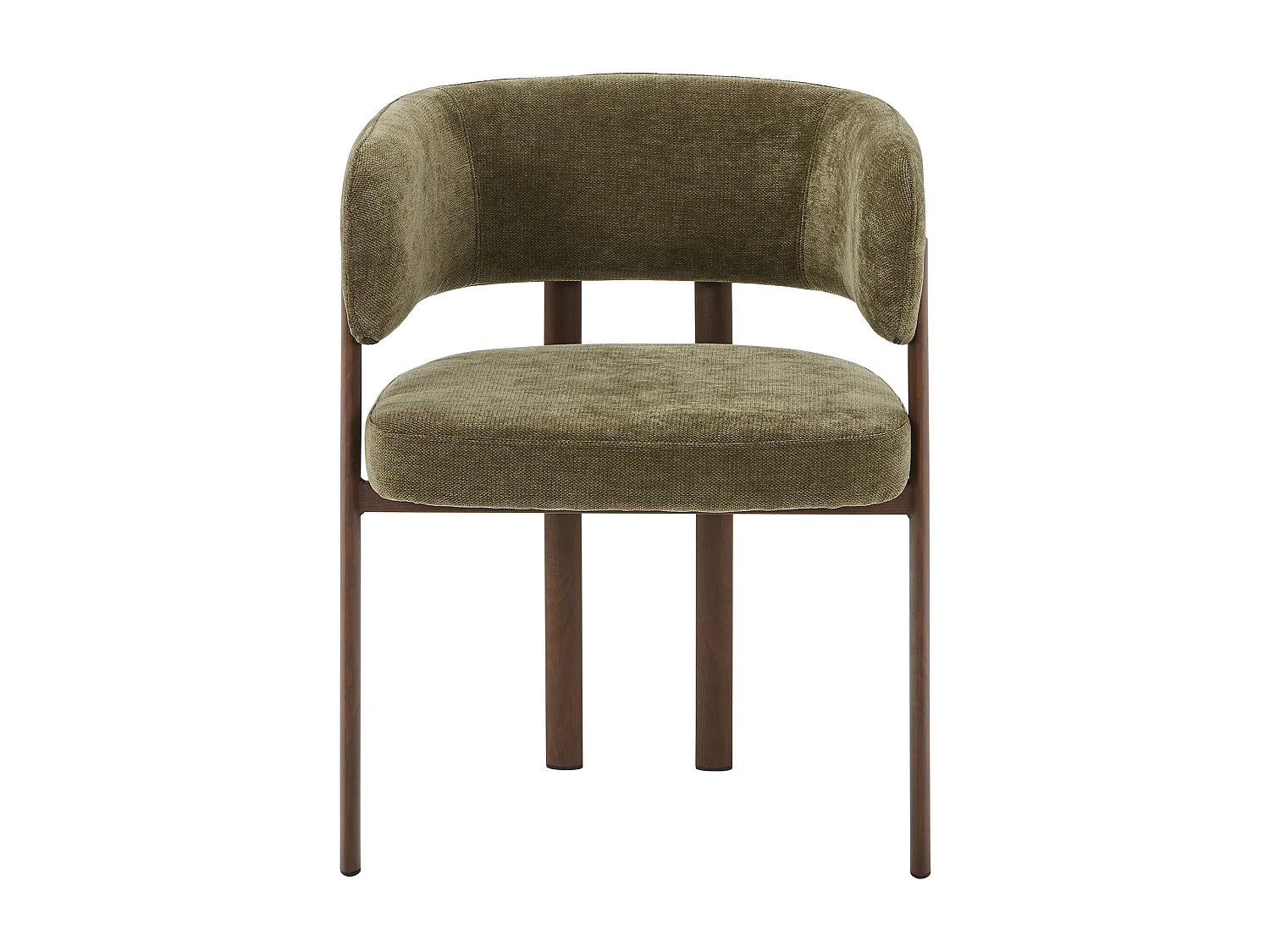 Lot de 2 chaises en tissu et métal effet bois - Vert et Naturel foncé - CIBARO