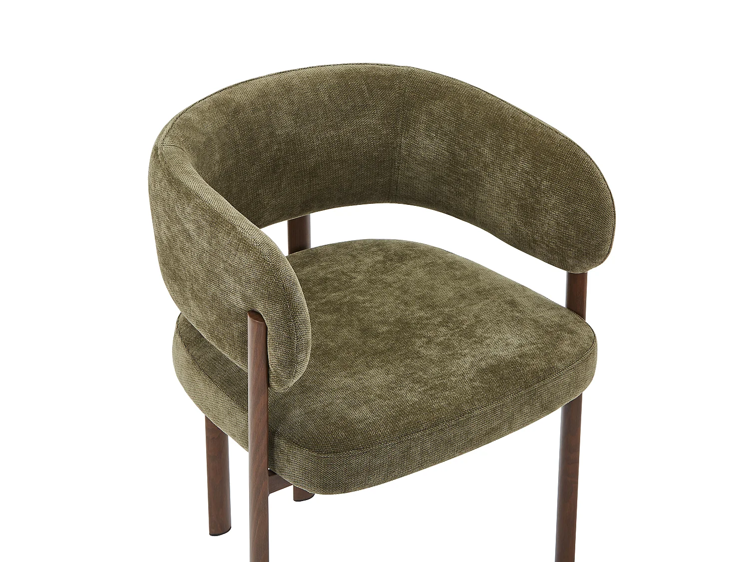 Lot de 2 chaises en tissu et métal effet bois - Vert et Naturel foncé - CIBARO