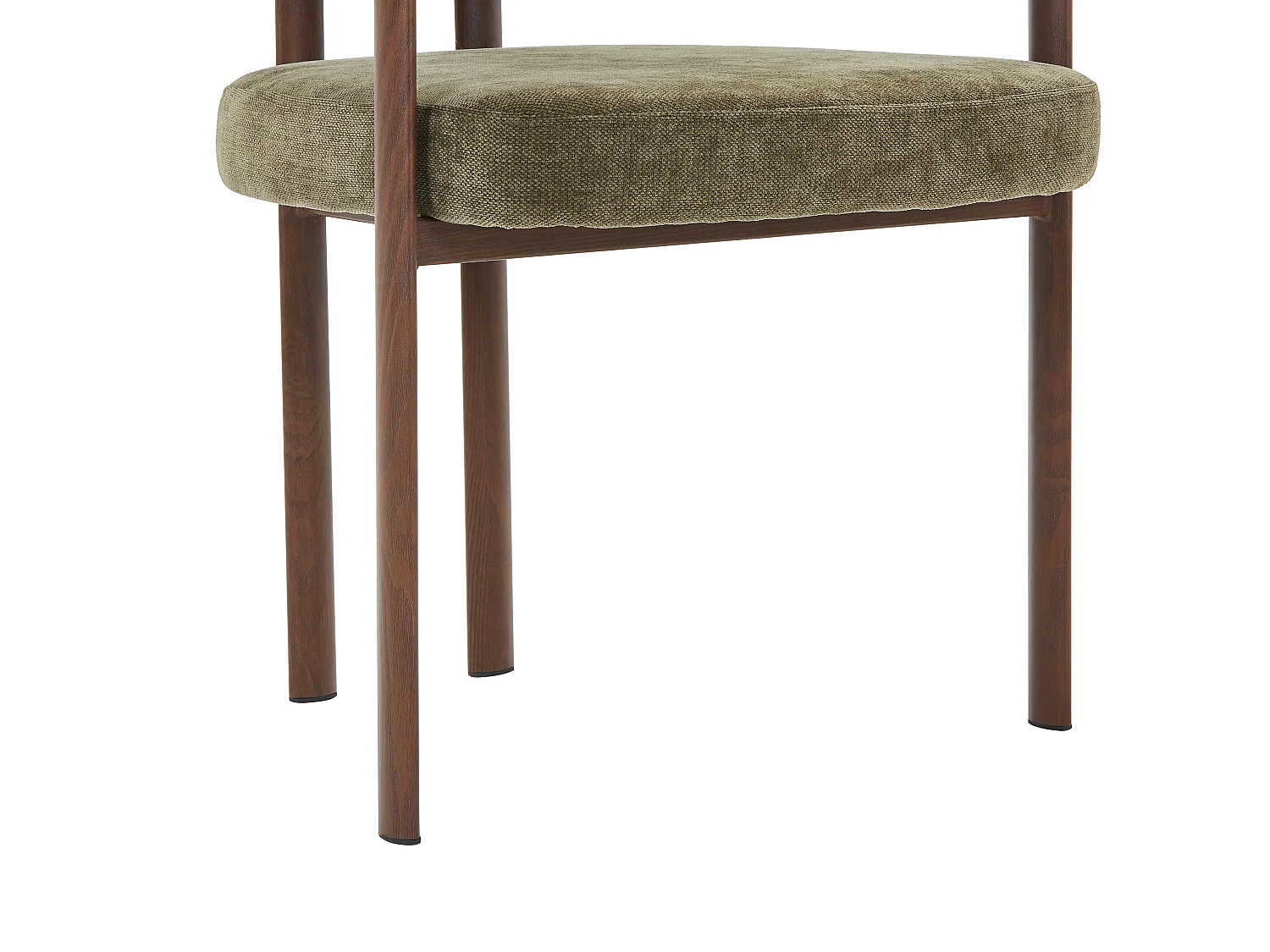 Lot de 2 chaises en tissu et métal effet bois - Vert et Naturel foncé - CIBARO