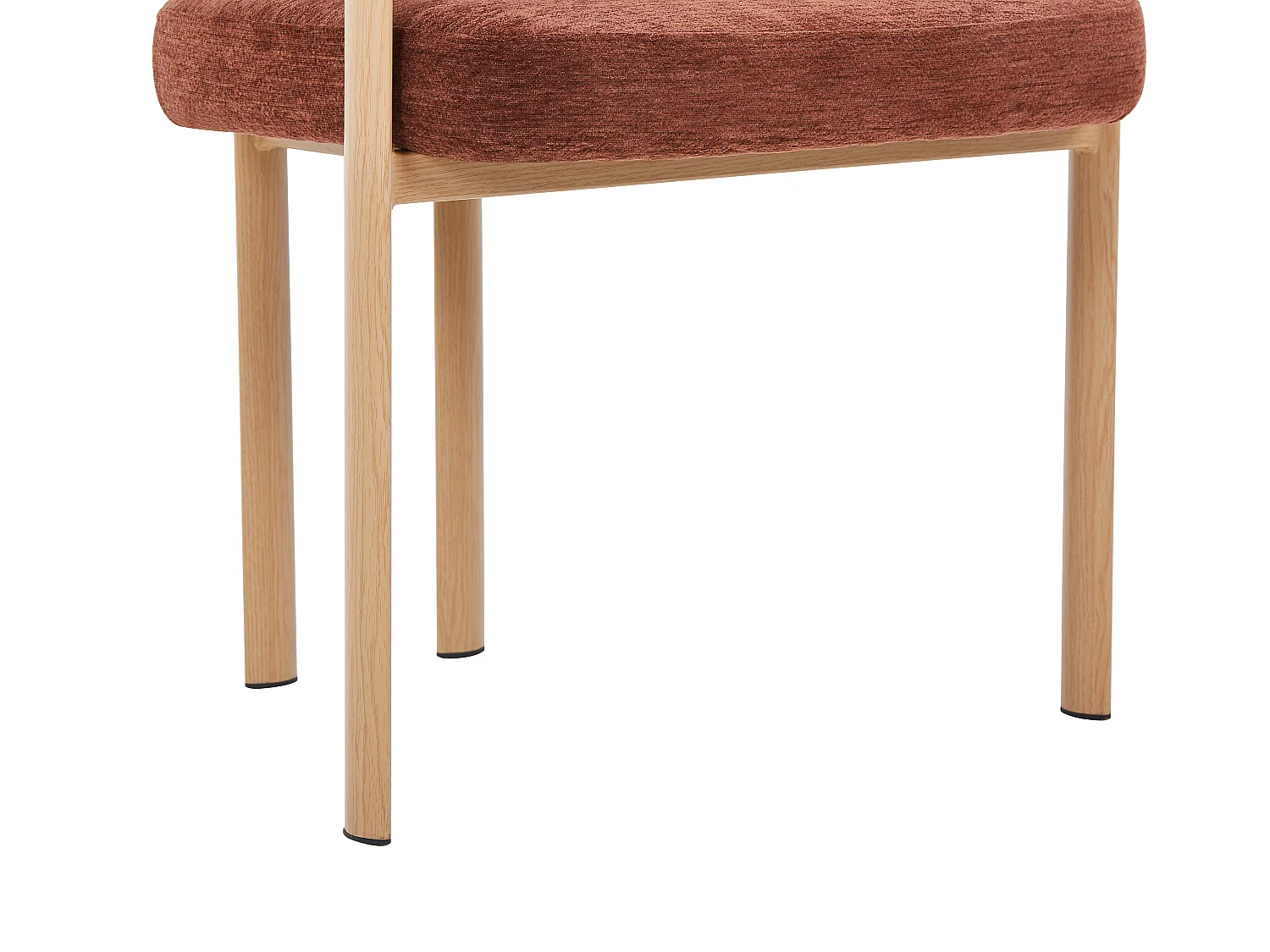 Lot de 2 chaises en tissu texturé et métal effet bois - Brun et Naturel clair - CIBARO