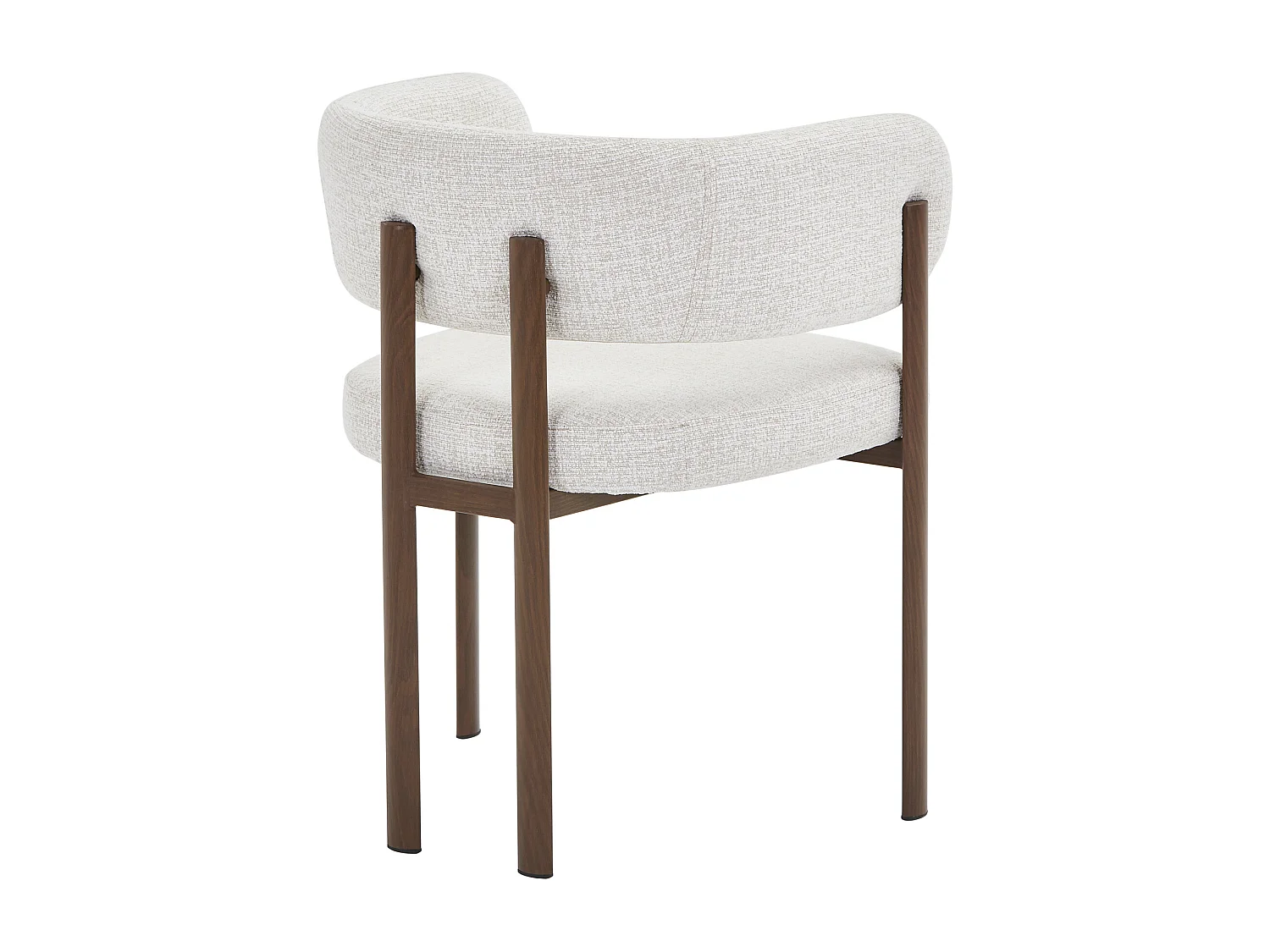 Lot de 2 chaises en tissu tweed et métal effet bois - Beige et Naturel foncé - CIBARO
