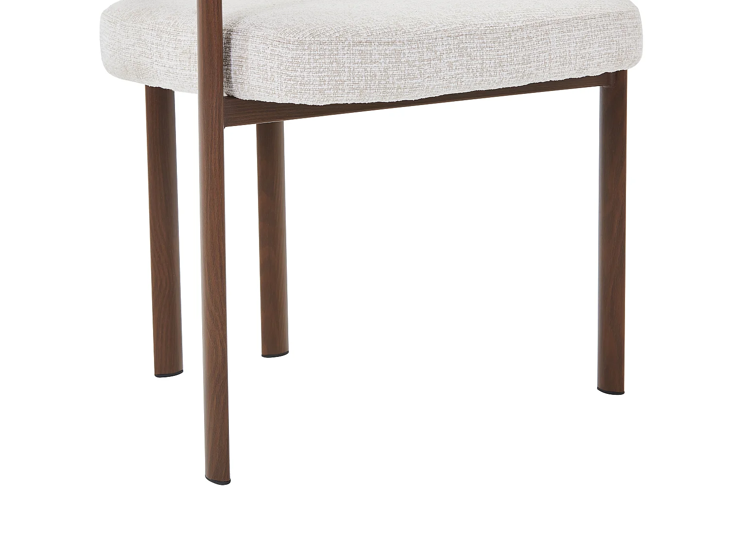 Lot de 2 chaises en tissu tweed et métal effet bois - Beige et Naturel foncé - CIBARO