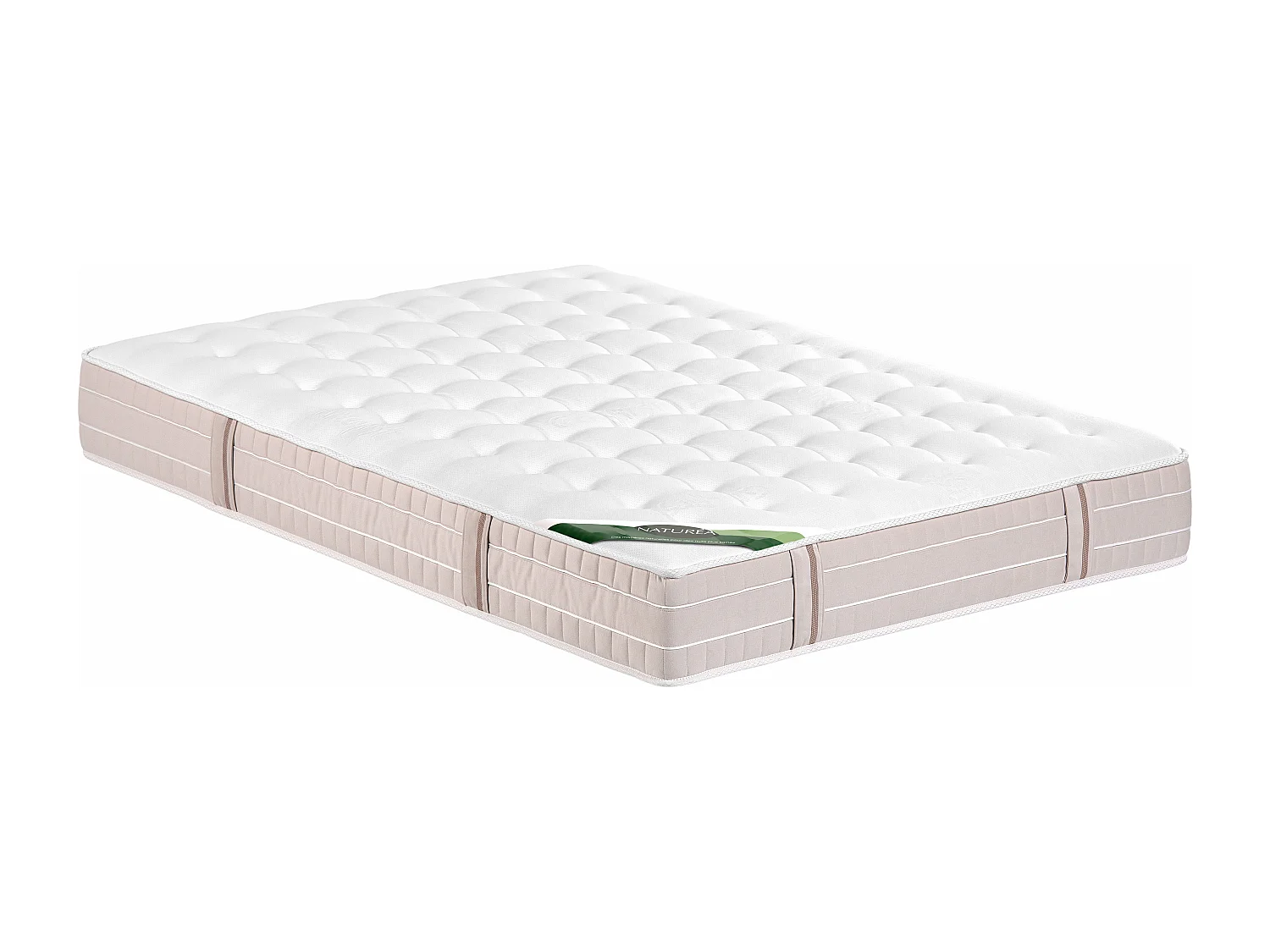 Ensemble 160 x 200 cm sommier tapissier + matelas ressorts ensachés 5 zones accueil mémoire de forme et coutil anti-punaises de lit ép.24 cm - VIREVO de NATUREA