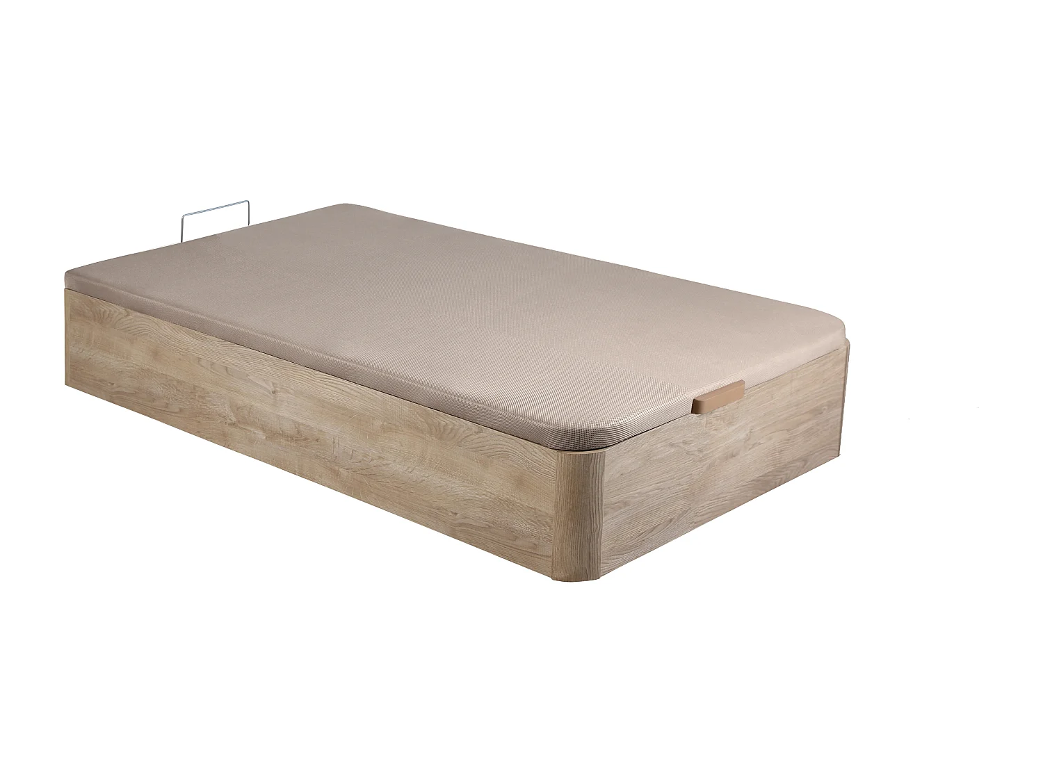 Ensemble 90 x 190 cm sommier coffre naturel clair + matelas ressorts ensachés 5 zones accueil mémoire de forme et coutil anti-punaises de lit ép.24cm - VIREVO de NATUREA