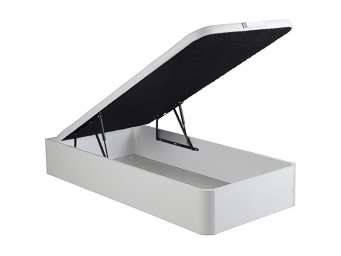 Ensemble 90 x 190 cm sommier coffre blanc + matelas ressorts ensachés 5 zones accueil mémoire de forme et coutil anti-punaises de lit ép.24 cm - VIREVO de NATUREA