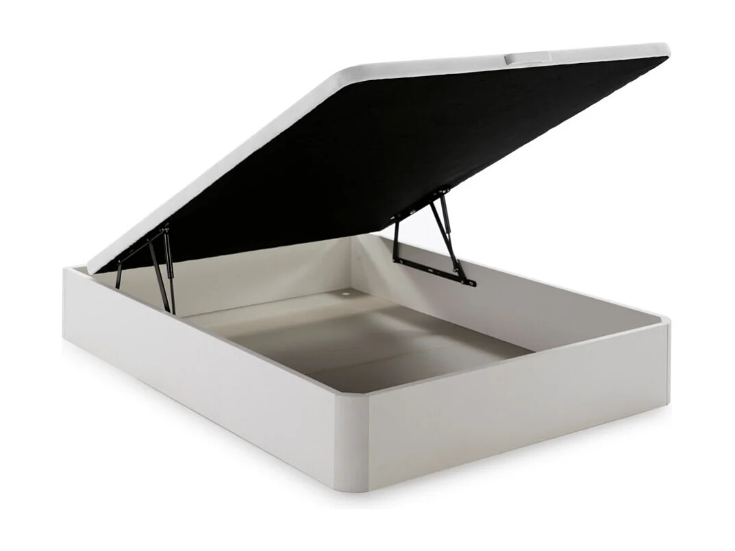 Ensemble 160 x 200 cm sommier coffre blanc + matelas ressorts ensachés 5 zones accueil mémoire de forme et coutil anti-punaises de lit ép.24 cm - VIREVO de NATUREA