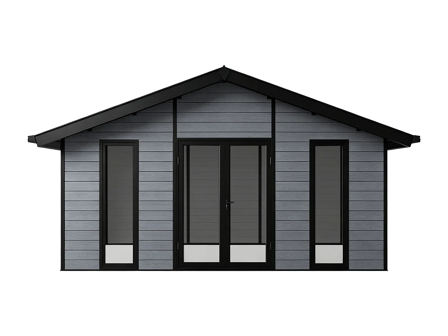 Studio de jardin en bois composite 26 m² - épaisseur 28 mm - Gris anthracite - NEBULA