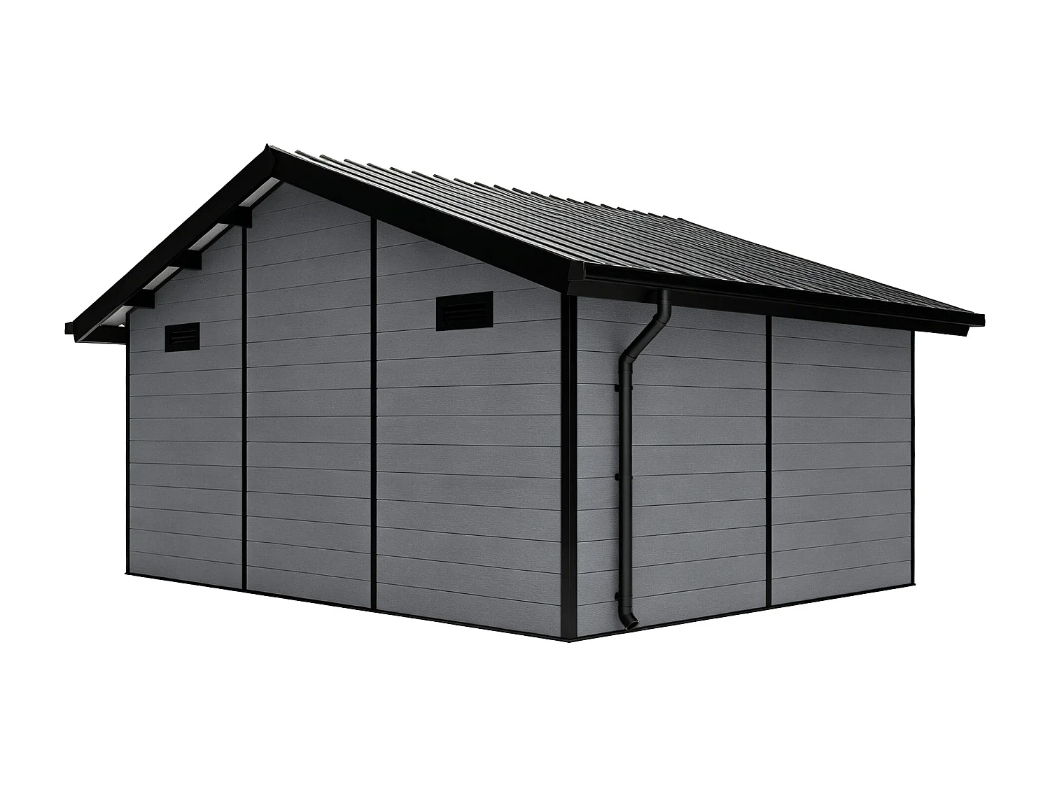 Studio de jardin en bois composite 26 m² - épaisseur 28 mm - Gris anthracite - NEBULA