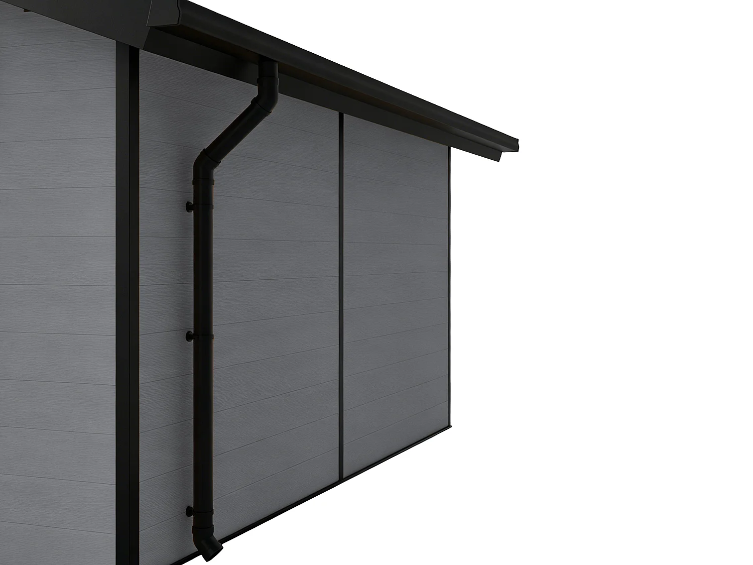 Studio de jardin en bois composite 26 m² - épaisseur 28 mm - Gris anthracite - NEBULA