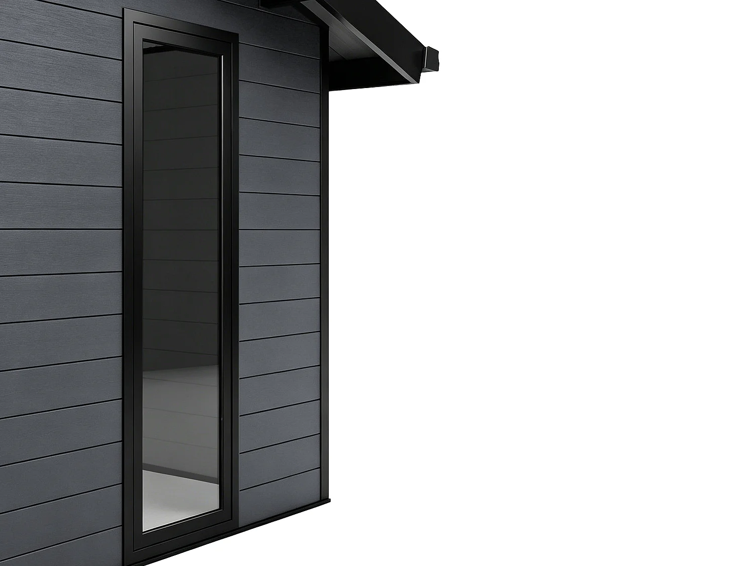 Studio de jardin en bois composite 26 m² - épaisseur 28 mm - Gris anthracite - NEBULA
