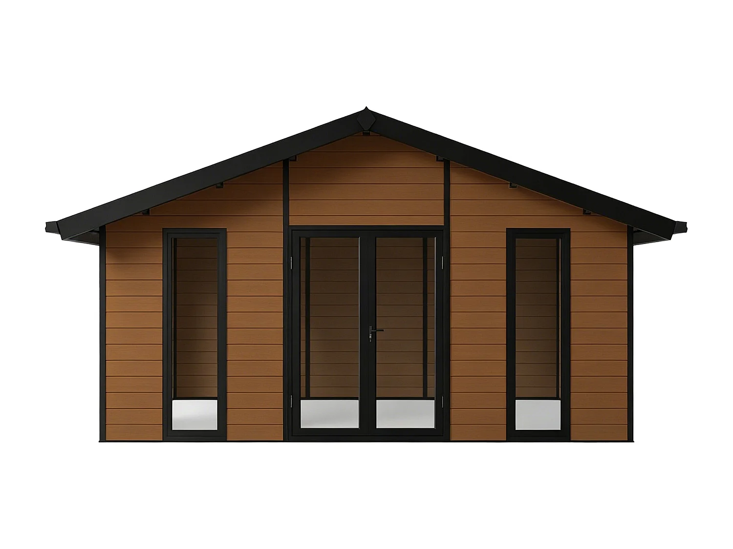 Studio de jardin en bois composite 26 m² - épaisseur 28 mm - Naturel foncé - NEBULA