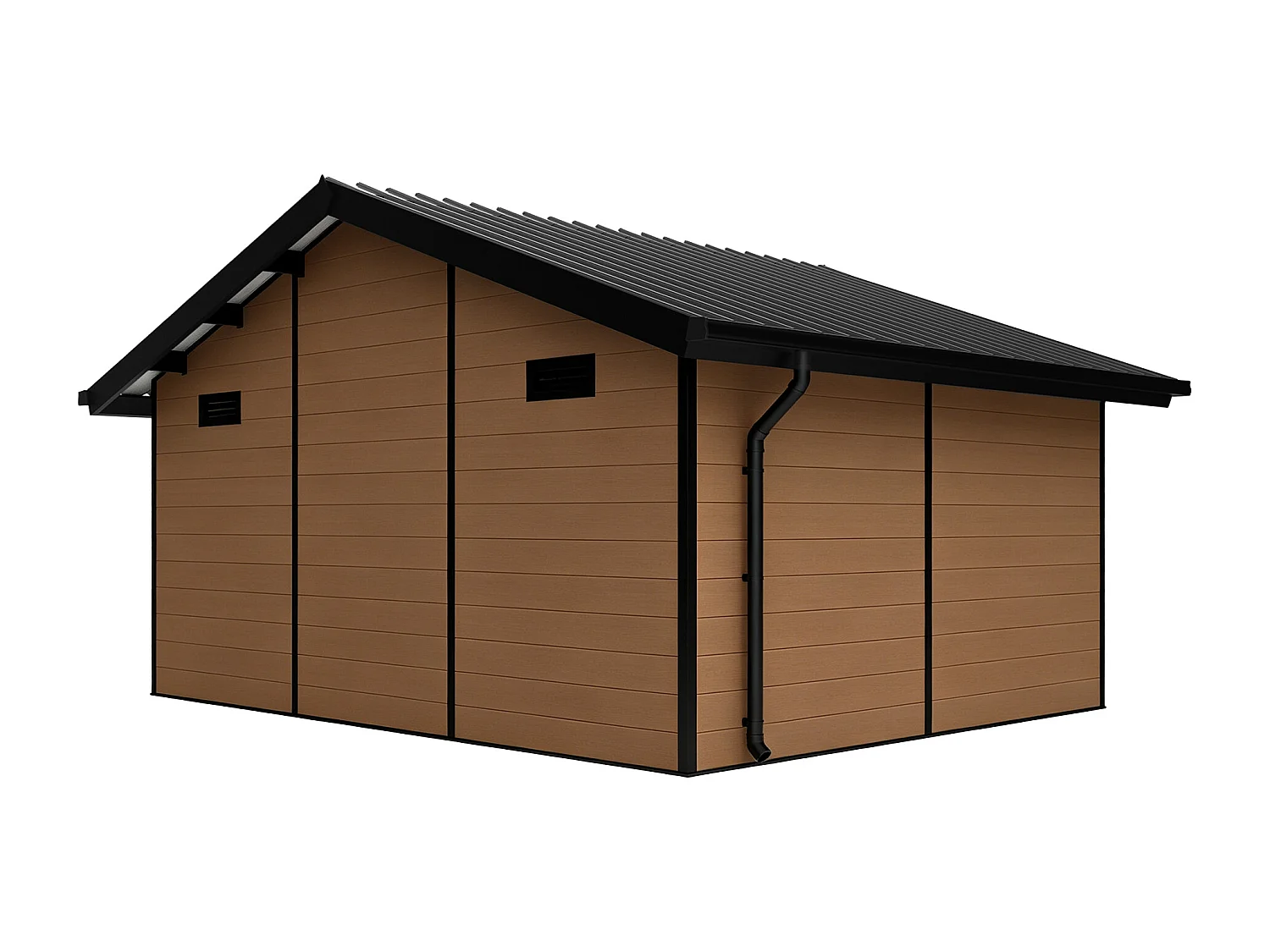 Studio de jardin en bois composite 26 m² - épaisseur 28 mm - Naturel foncé - NEBULA