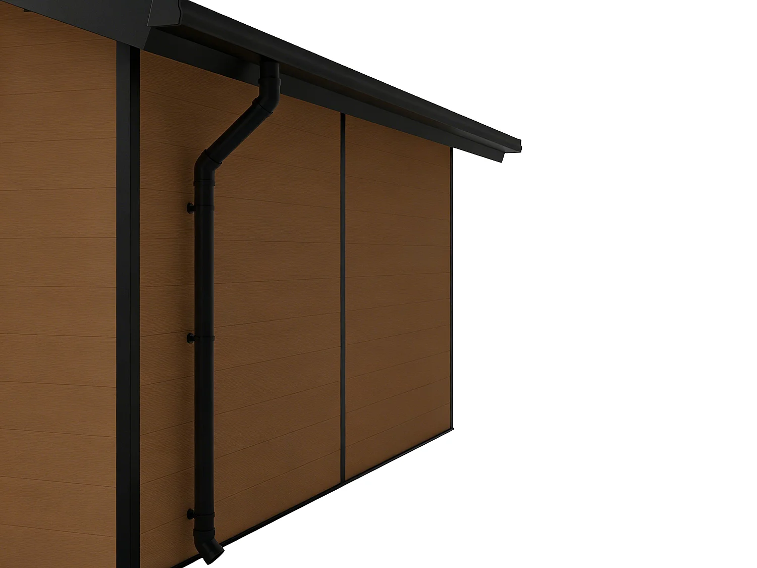 Studio de jardin en bois composite 26 m² - épaisseur 28 mm - Naturel foncé - NEBULA