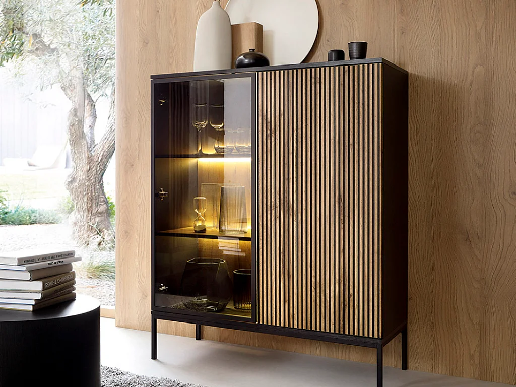 Vitrine AMBIHOME ANNA 02 - Carvalho Wotan, C104xA126xP39cm