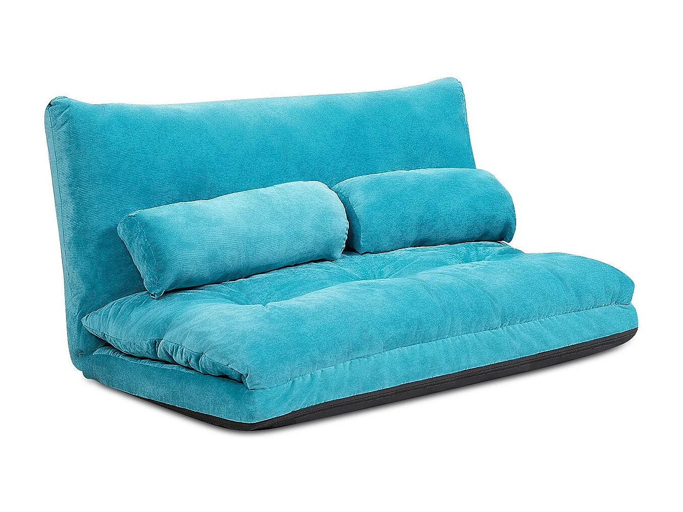 Canapé de sol réglable avec coussins, bleu, 180 x 98 cm