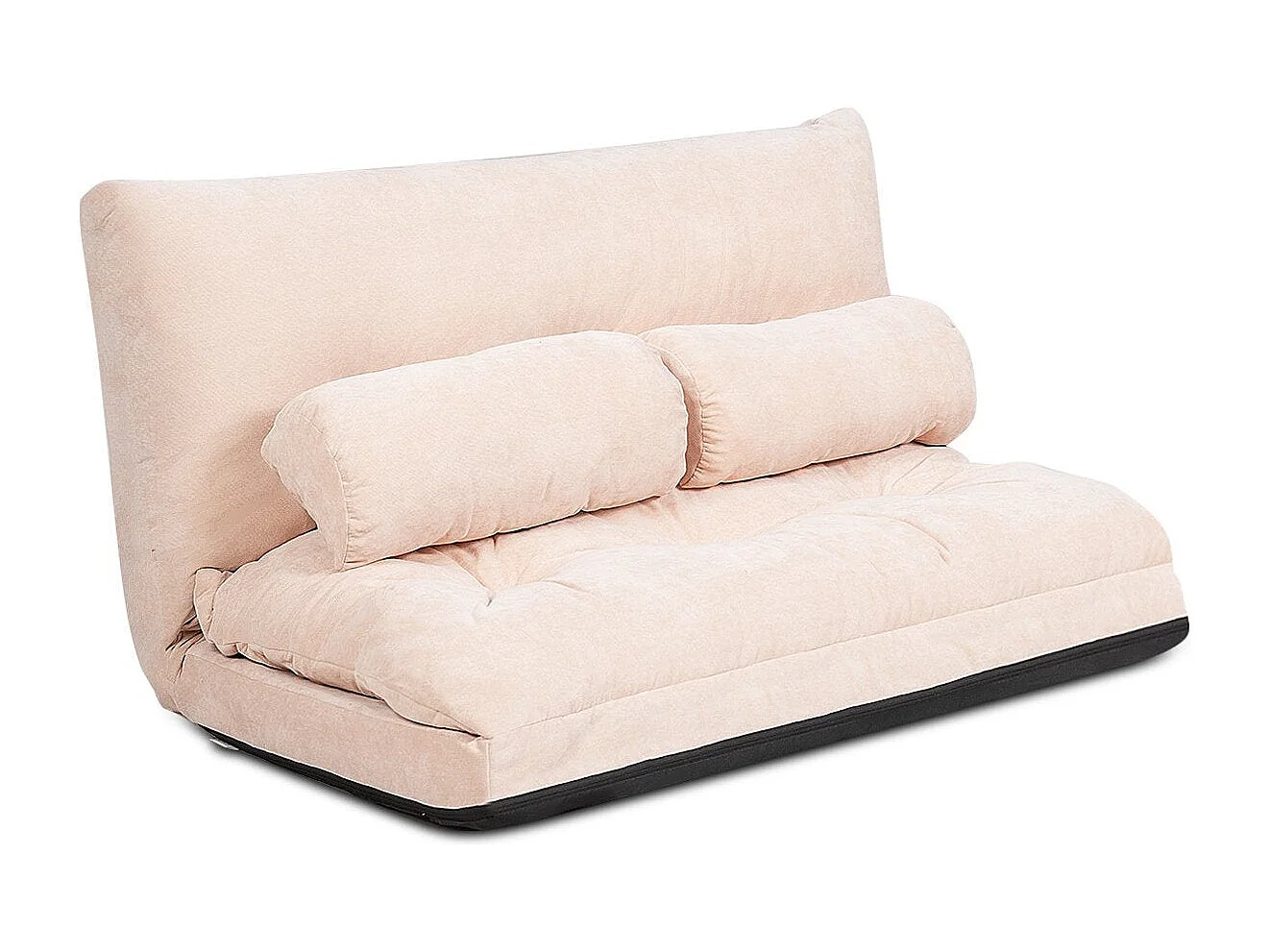 Canapé de sol réglable avec coussins, beige, 180 x 98 cm