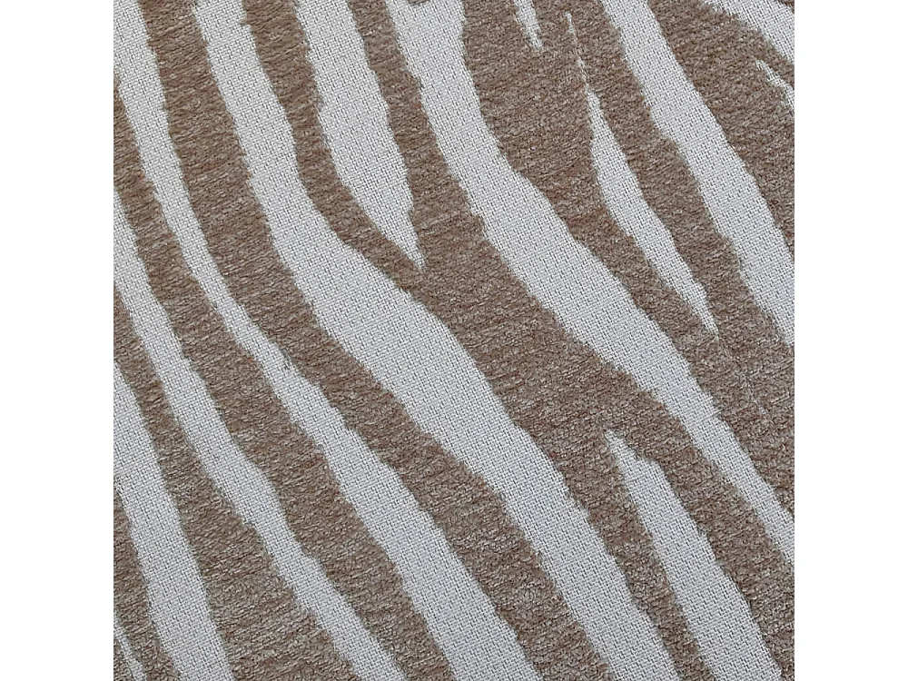 Wild - Pouf rond en tissu imprimé zèbre ø 40cm - Taupe