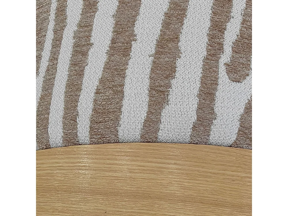 Wild - Pouf rond en tissu imprimé zèbre ø 40cm - Taupe