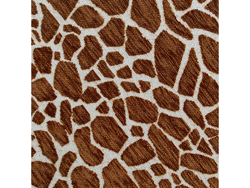Wild - Pouf rond en tissu imprimé girafe ø 40cm - Marron