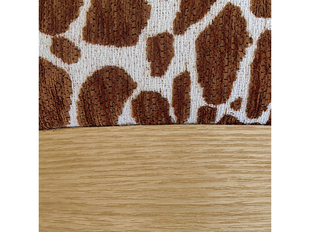Wild - Pouf rond en tissu imprimé girafe ø 40cm - Marron