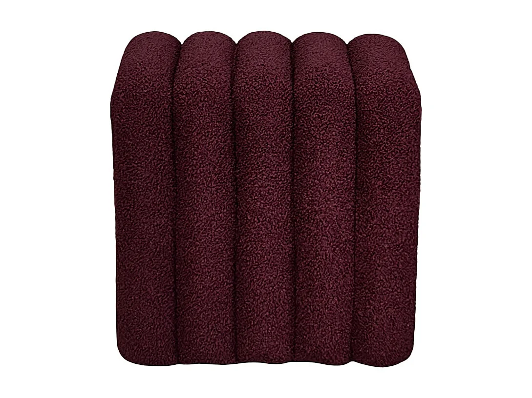Leto - Pouf rembourré en tissu bouclette - Bordeaux