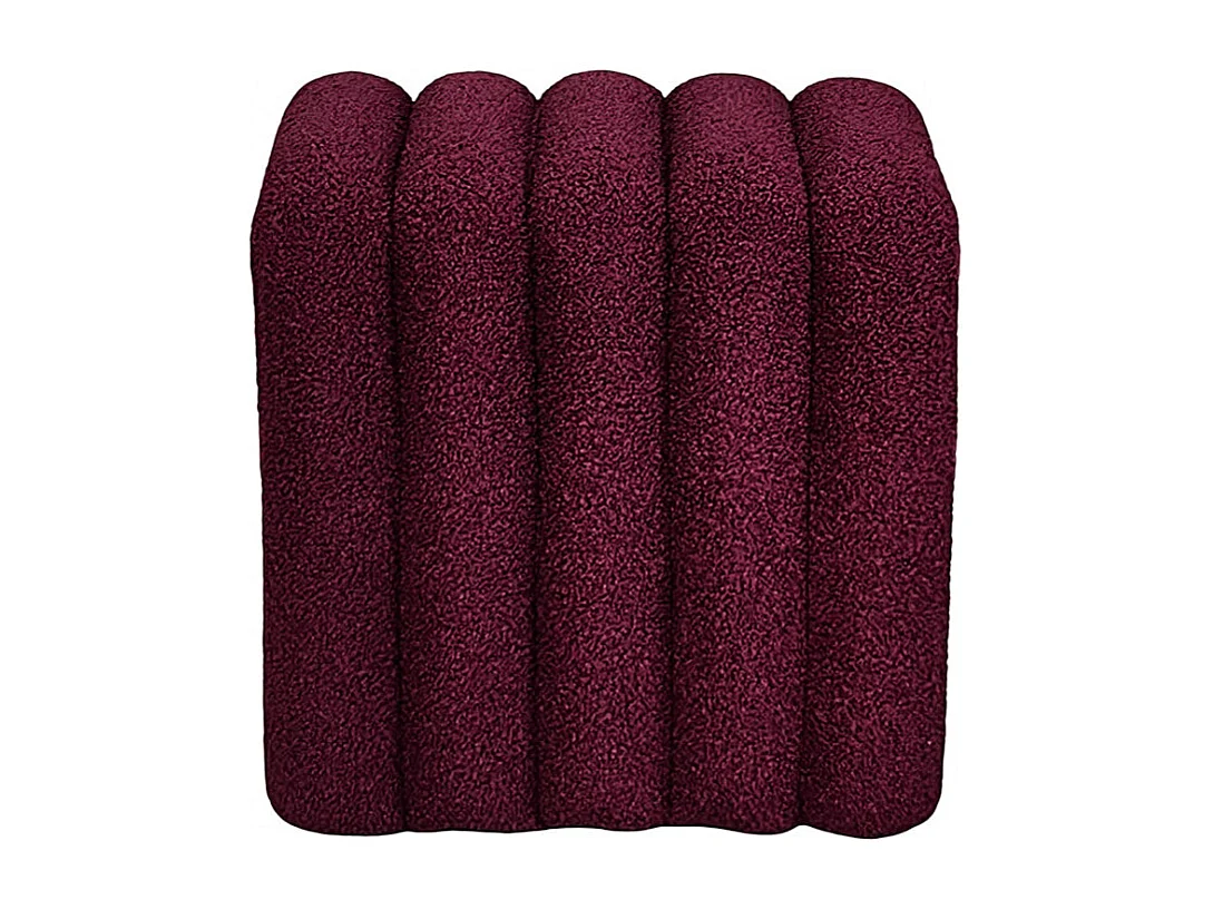 Leto - Pouf rembourré en tissu bouclette - Bordeaux