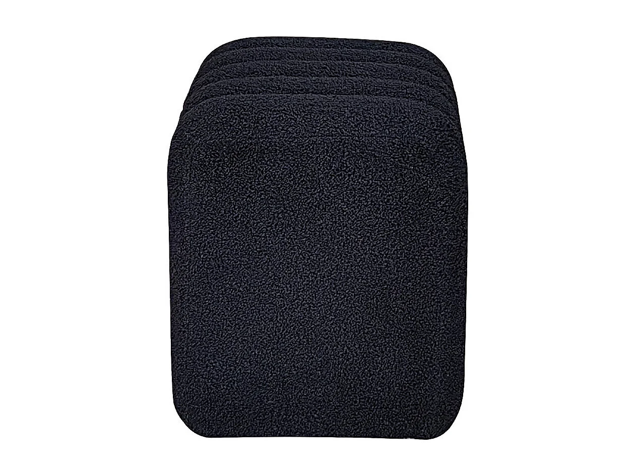 Leto - Pouf rembourré en tissu bouclette - Noir