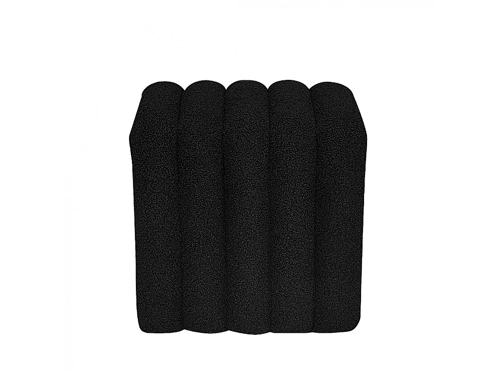 Leto - Pouf rembourré en tissu bouclette - Noir