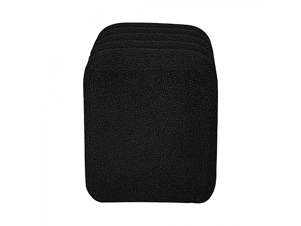 Leto - Pouf rembourré en tissu bouclette - Noir