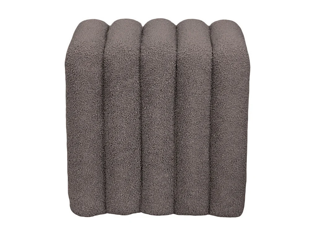 Leto - Pouf rembourré en tissu bouclette - Taupe