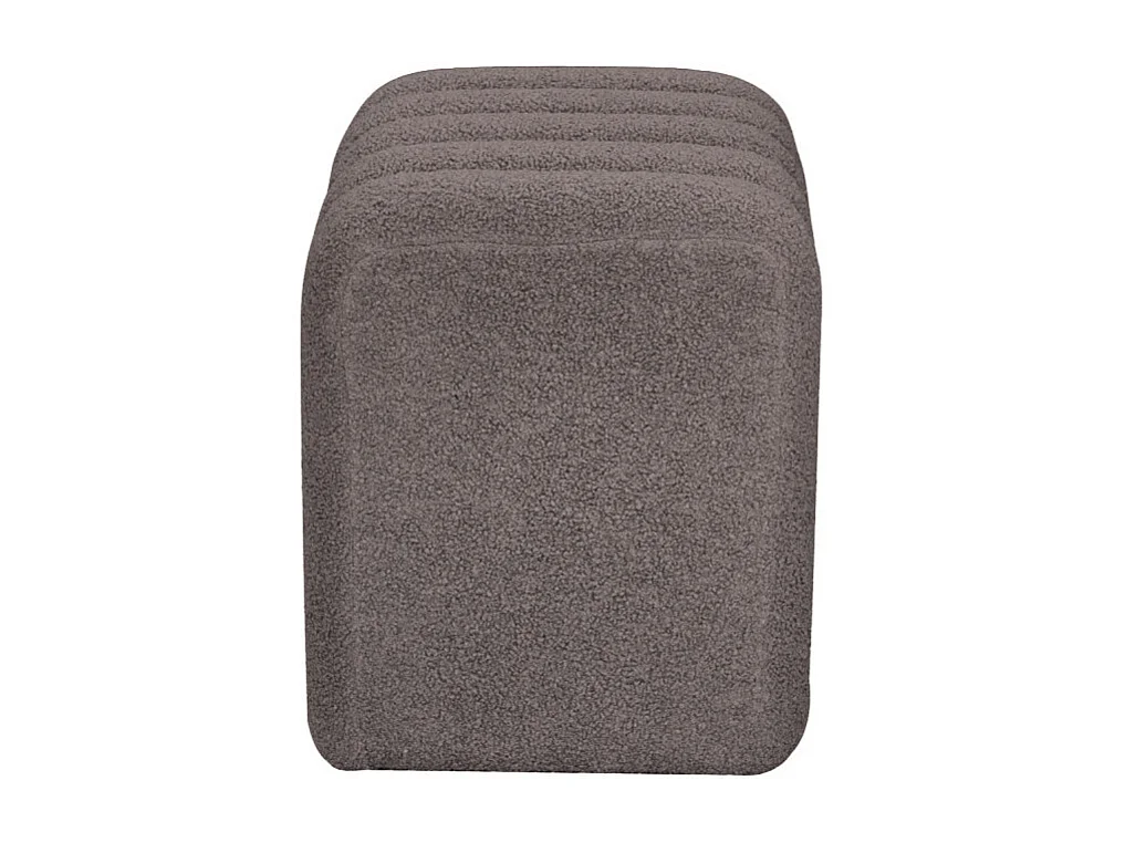 Leto - Pouf rembourré en tissu bouclette - Taupe