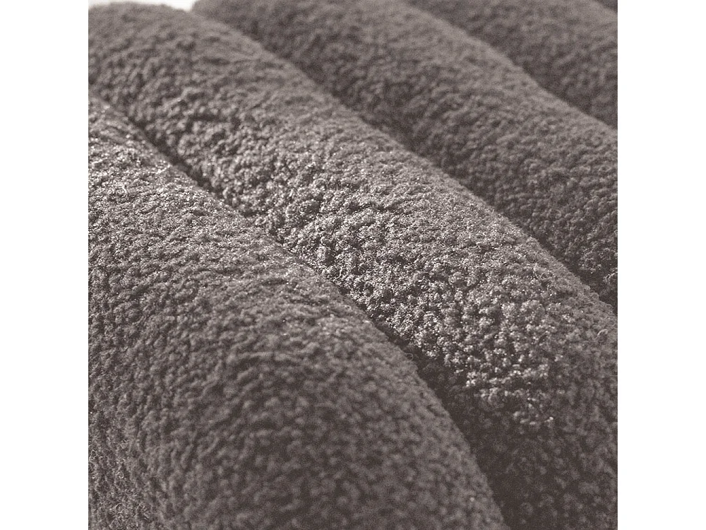 Leto - Pouf rembourré en tissu bouclette - Taupe